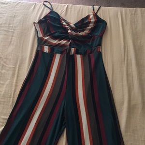 Super cute multi colored fashion nova jumpsuit